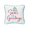 10" X 10" Coastal "Seas And Greetings" Embroidered Petite Accent Throw Pillow Decoration Christmas Throw Pillow